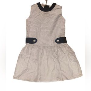 Girls Sparkle Cream Party Dress with Black Trim